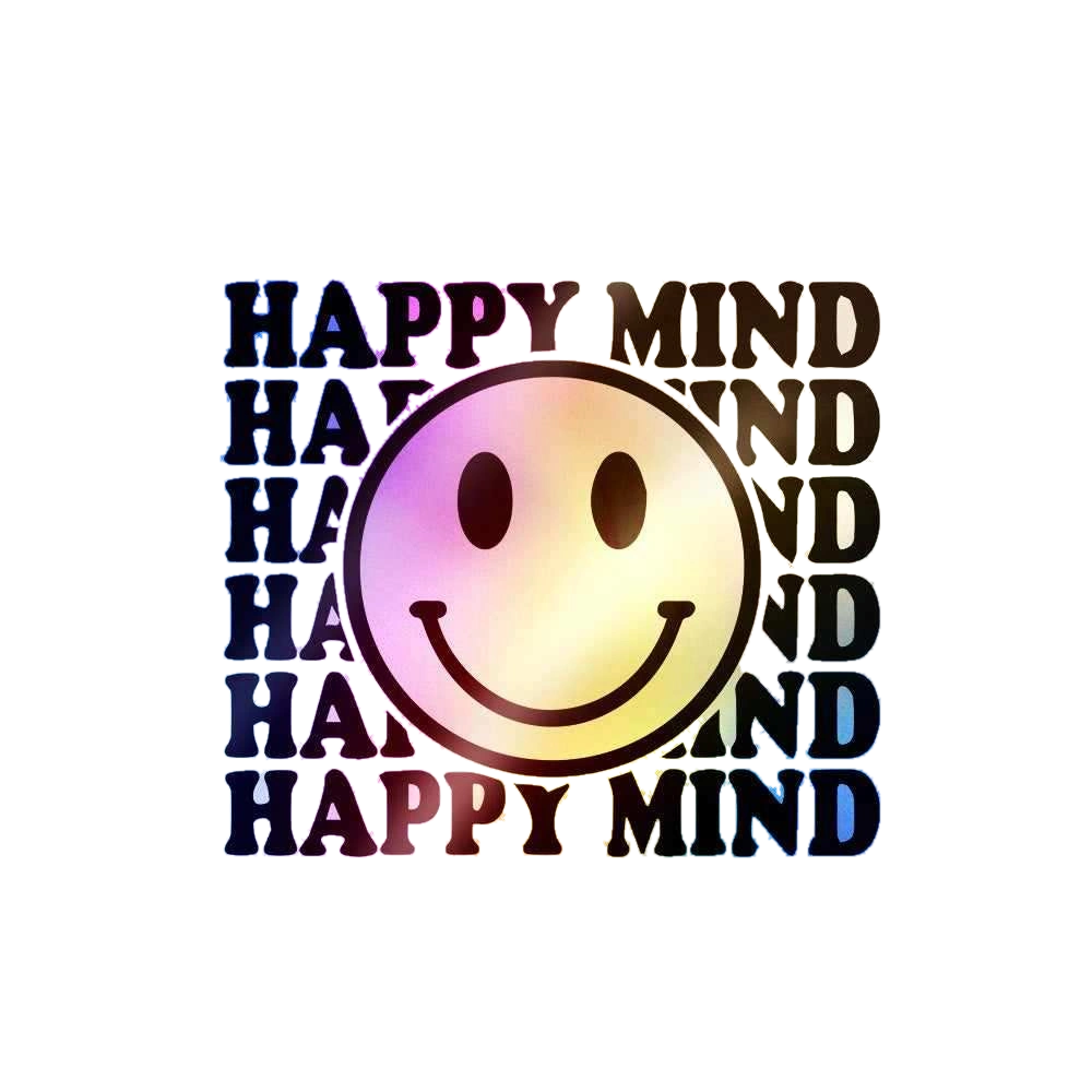 Happy Mind Holographic Stickers